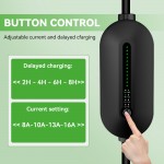 EVPOWBOX Portable EV J1772 Charger 3.5kw Adjustable 8/10/13/16A Charging Case Type 1 Car Charger for Electric Vehicle Set DelayTime